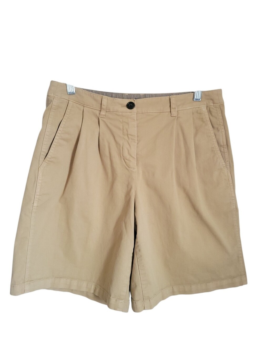 J.Crew Capeside Chino Shorts Size 4 Khaki Pleated Preppy Coastal Summer Classic